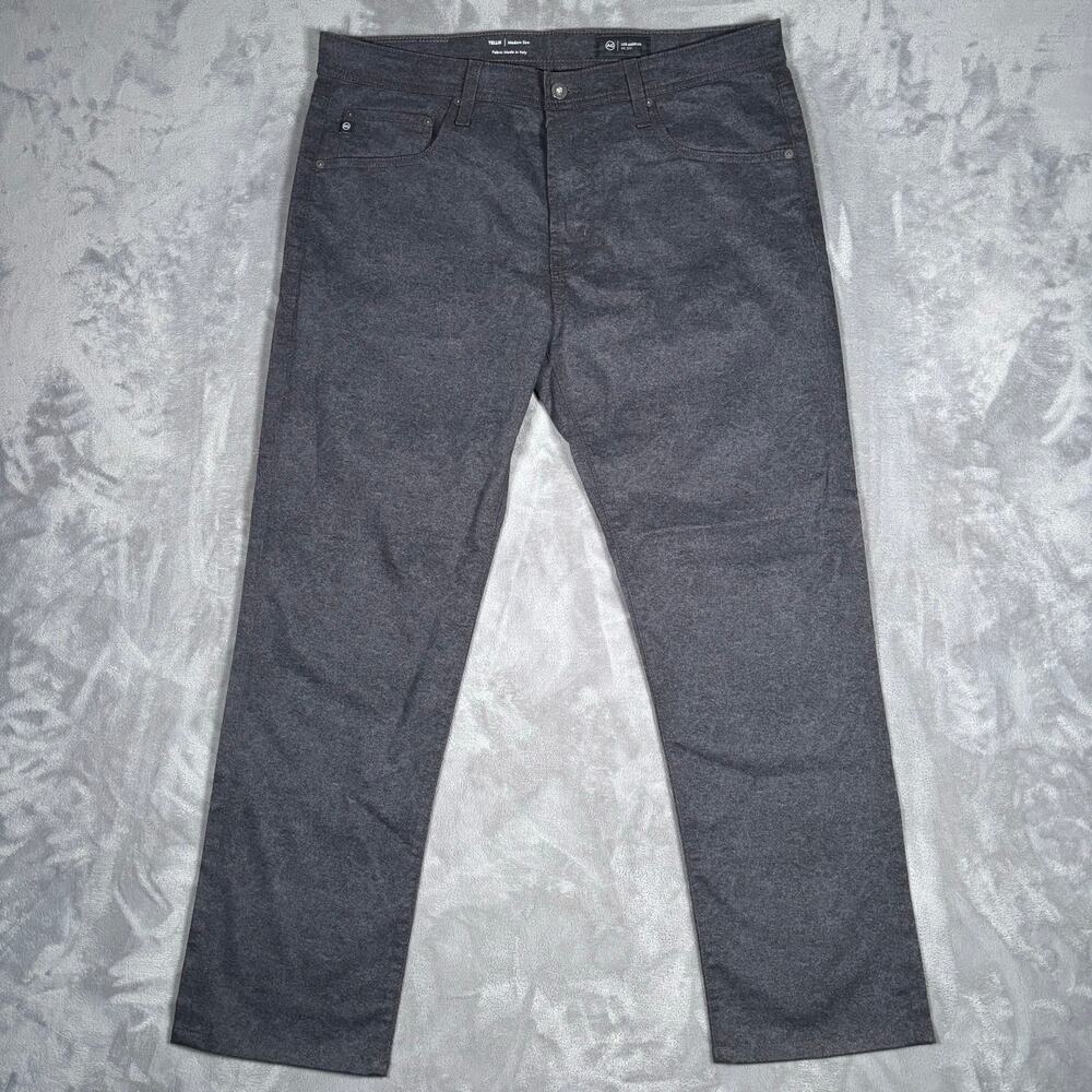 AG Adriano Goldschmied Tellis Modern Slim Gray Pants 35x28 Hemmed